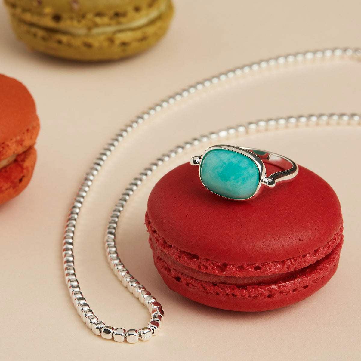 Najo Sterling Silver Square Bead Necklace