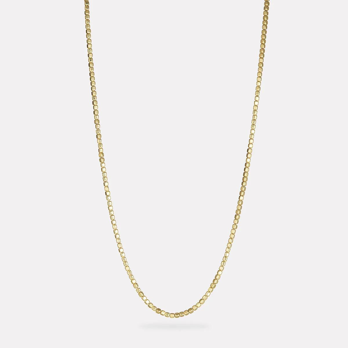 Najo Gold Plated Square Bead Necklace