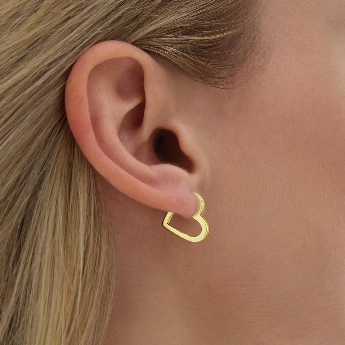 Najo Gold Plated Ardour Heart Hoop Earrings