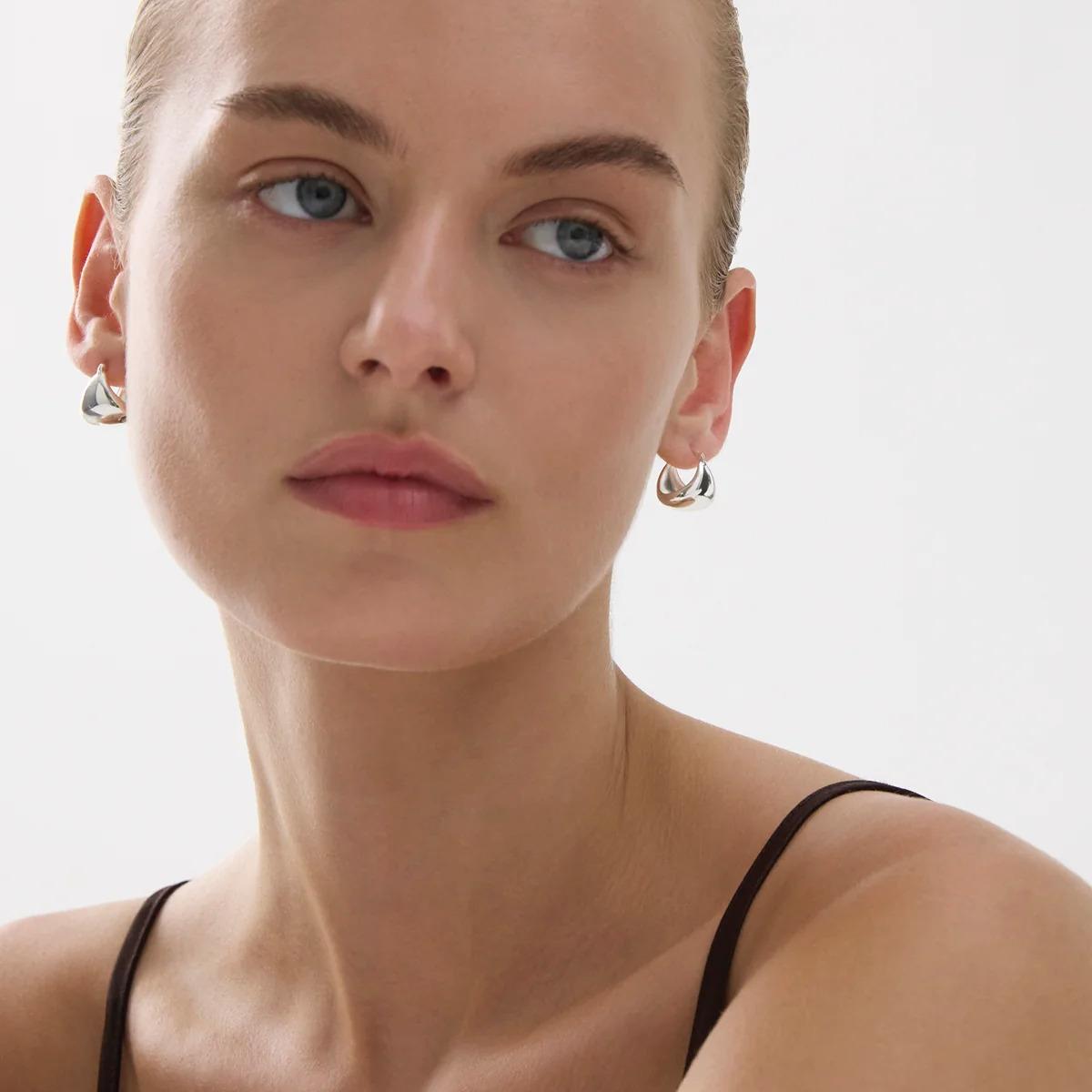 Najo Sterling Silver Morning Echo Hoop Earrings