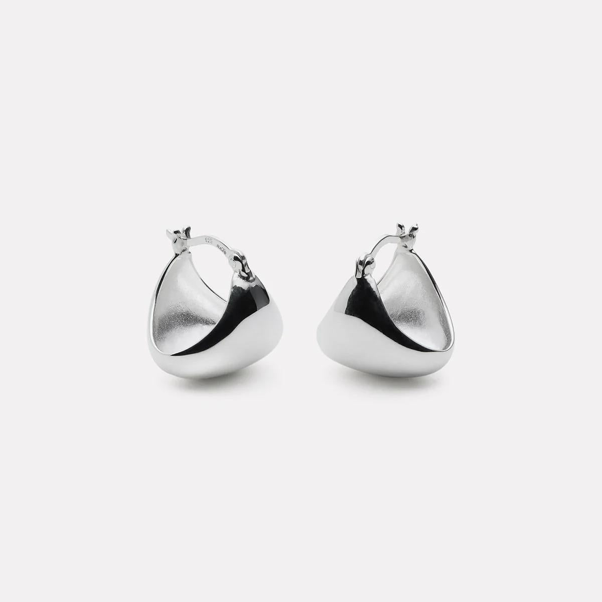 Najo Sterling Silver Morning Echo Hoop Earrings