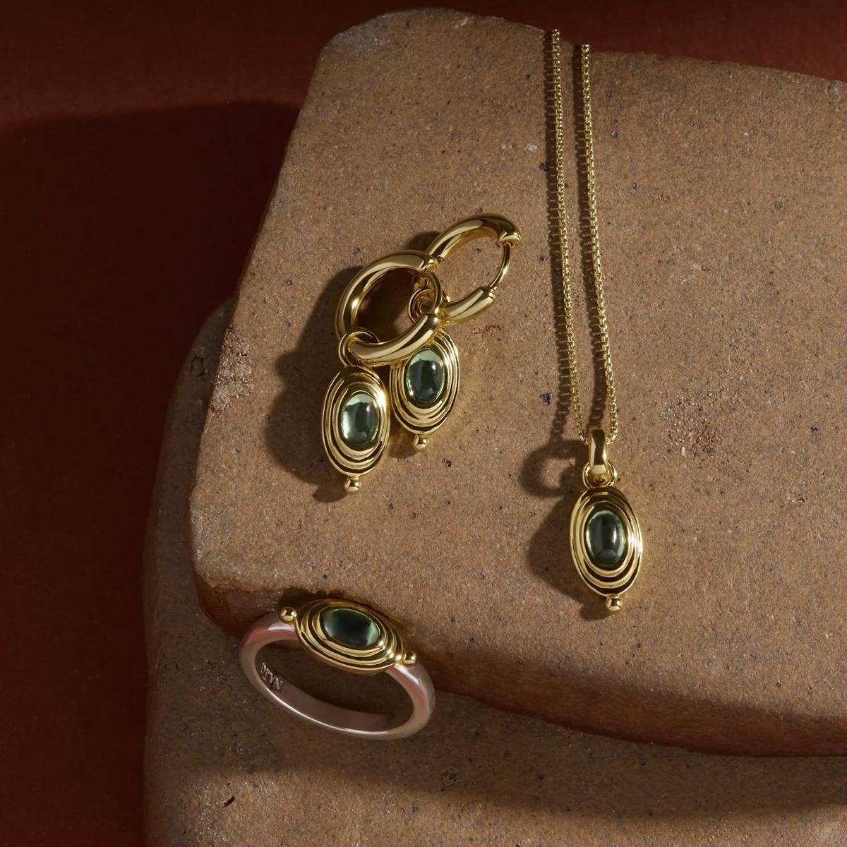 Najo Gold Plated Horizon Blue Topaz Hoop Earrings