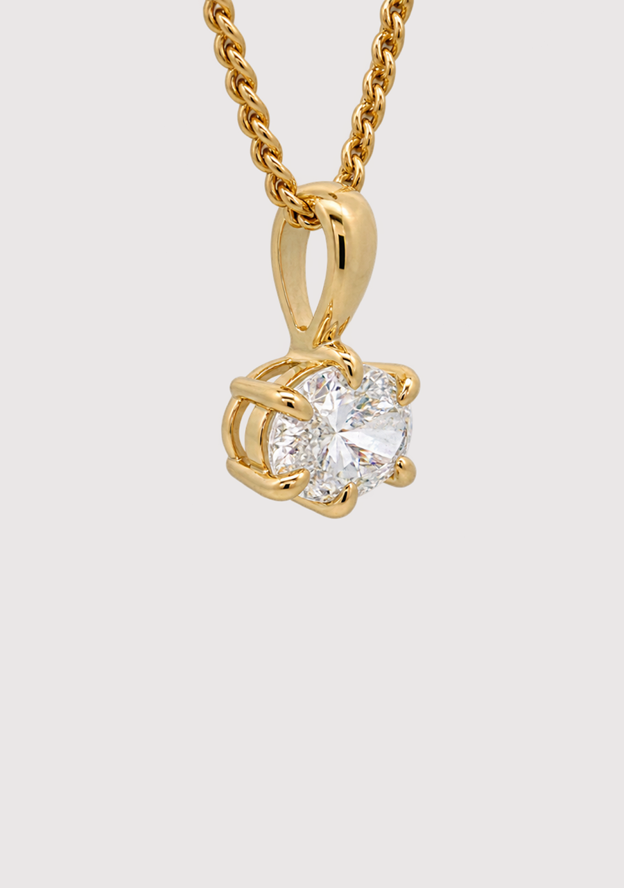 9ct Yellow Gold East West 0.52ct Oval Laboratory Grown Diamond Pendant