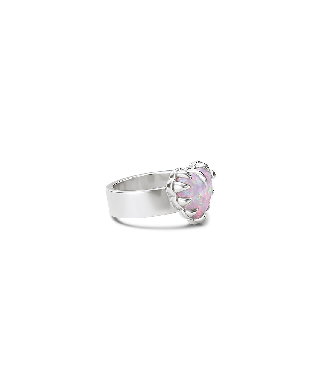 Stolen Girlfriends Club Sterling Silver Pink Bello Opal Love Claw Ring