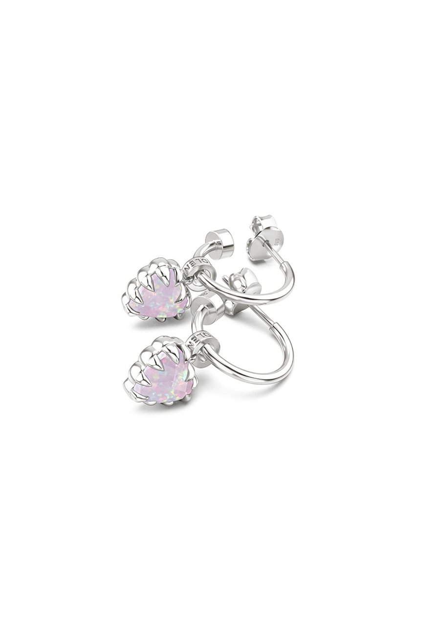 Stolen Girlfriends Club Sterling Silver Pink Bello Opal Love Claw Anchor Earrings