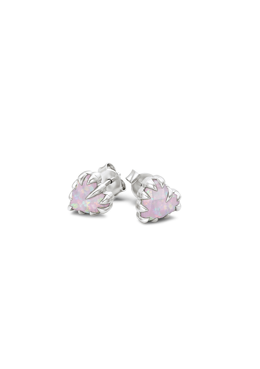 Stolen Girlfriends Club Sterling Silver Pink Bello Opal Love Claw Earrings