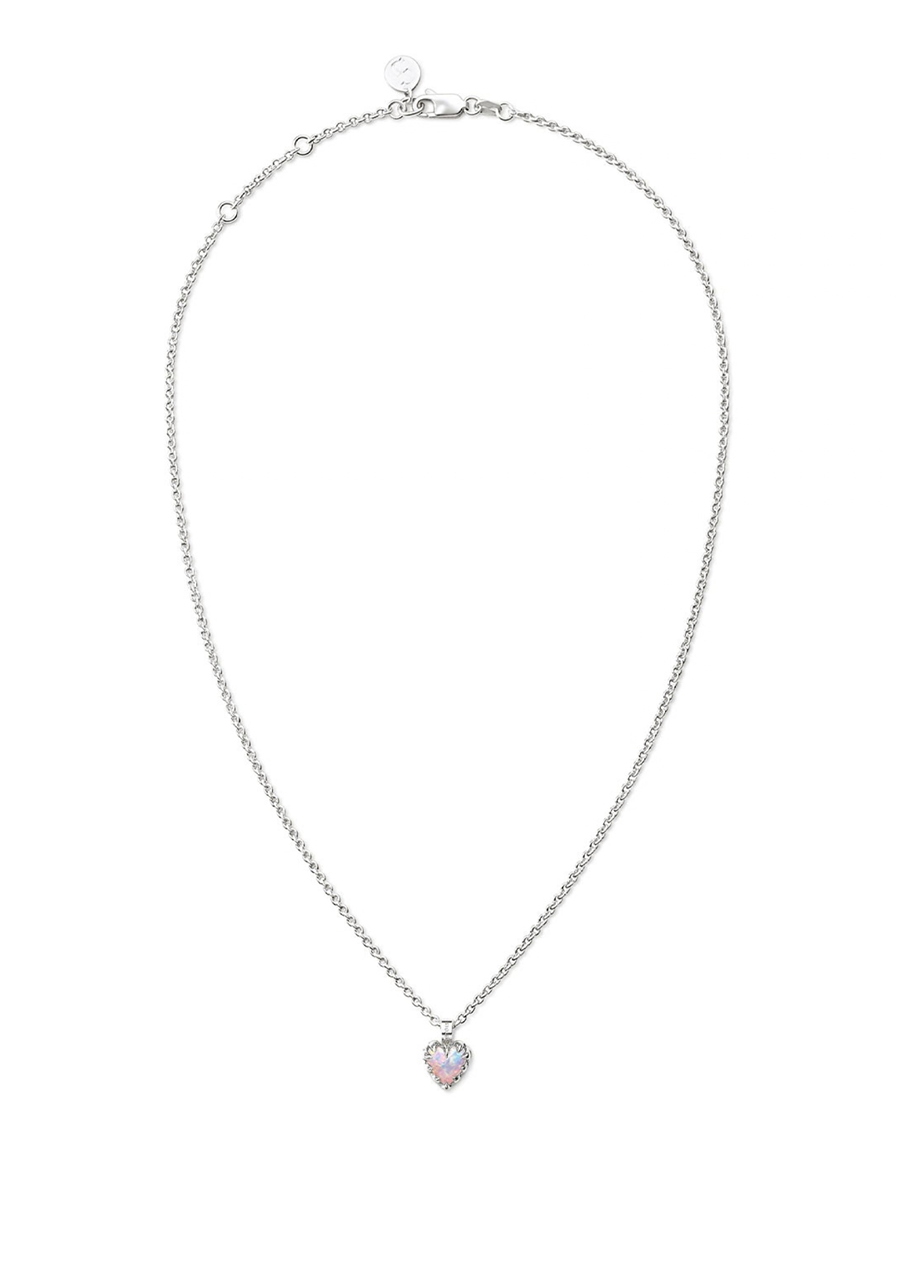 Stolen Girlfriends Club Sterling Silver Pink Bello Opal Mini Love Claw Necklace