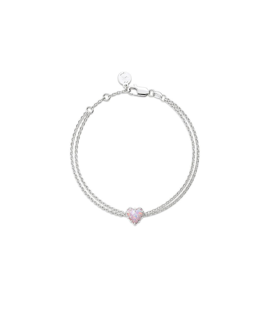Stolen Girlfriends Club Sterling Silver Pink Bello Opal  Love Claw Bracelet