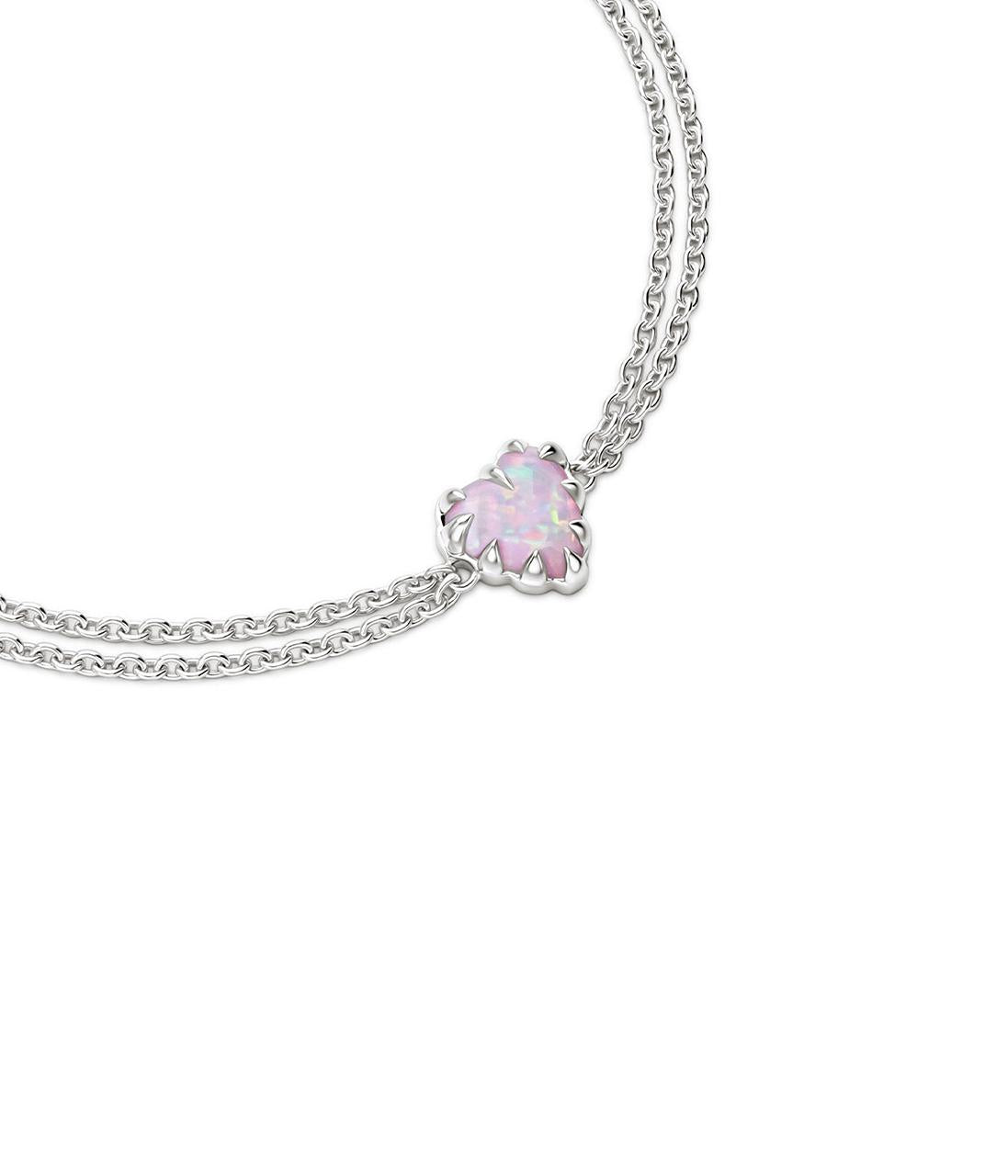 Stolen Girlfriends Club Sterling Silver Pink Bello Opal  Love Claw Bracelet