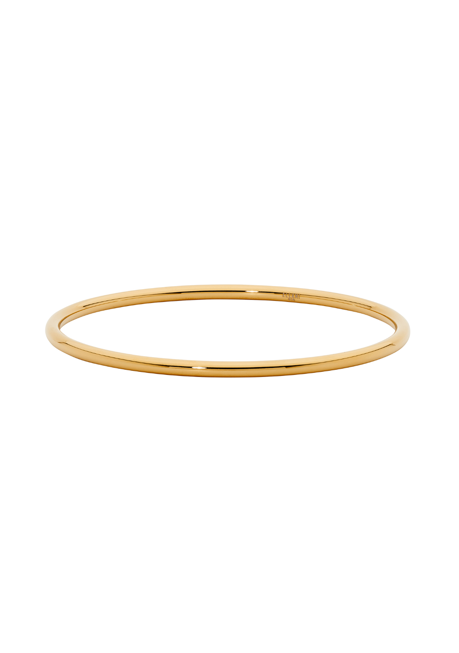 Ellani Stainless Steel Yellow Gold Plated 3mm Solid Golf Bangle