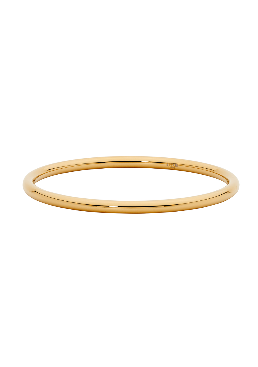 Ellani Stainless Steel Yellow Gold Plated 4mm Solid Golf Bangle