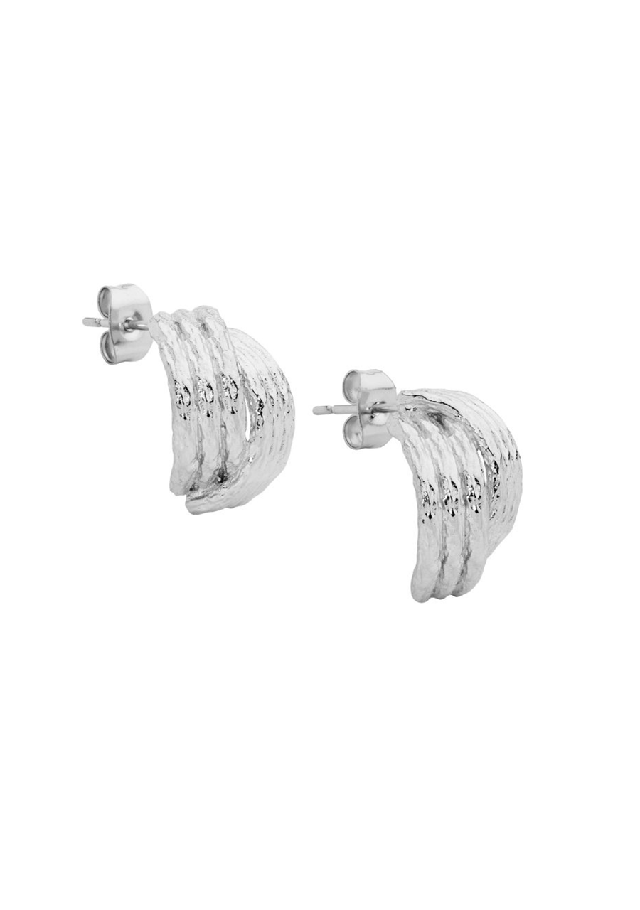 Ellani Stainless Steel 17mm Crossover Hoop Earrings