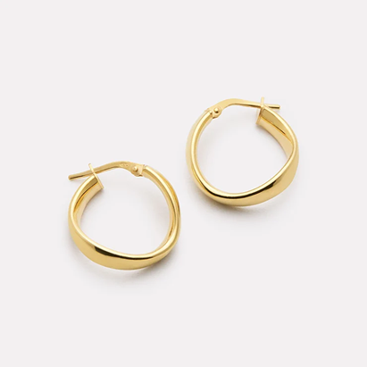 Najo Gold Plated Eddy Hoop Earrings