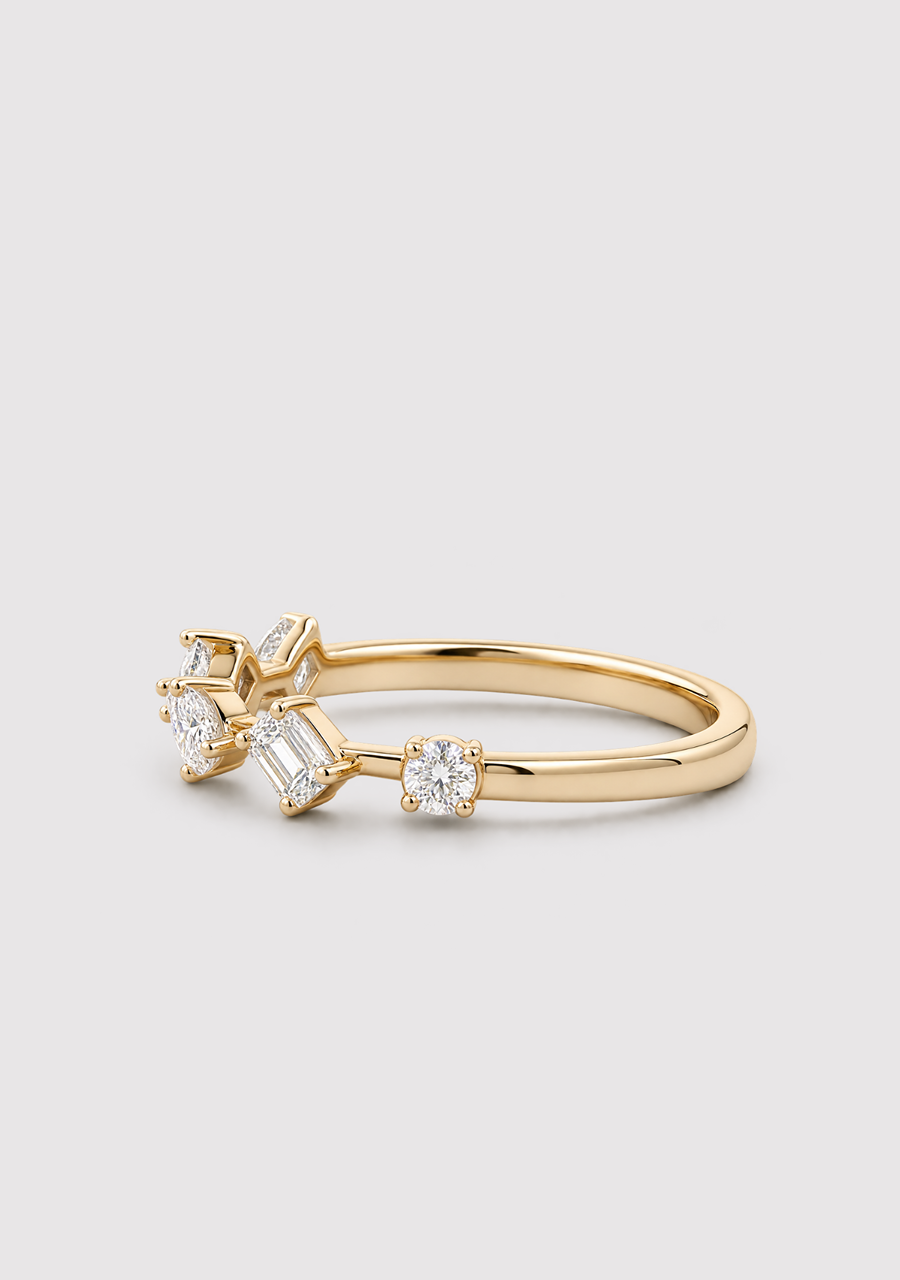 14ct Yellow Gold Assorted Diamond Ring
