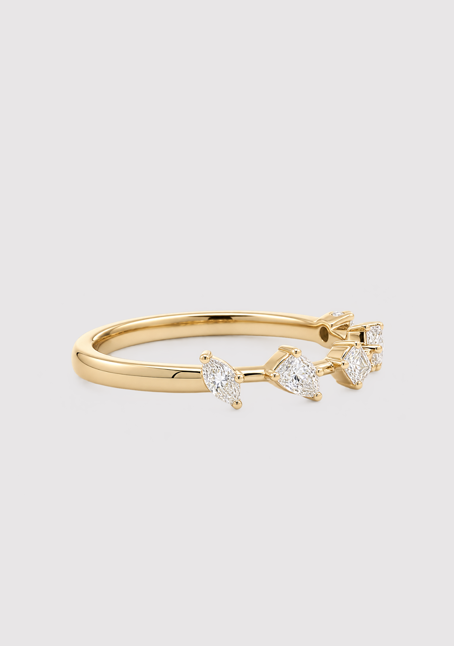14ct Yellow Gold Assorted Diamond Ring