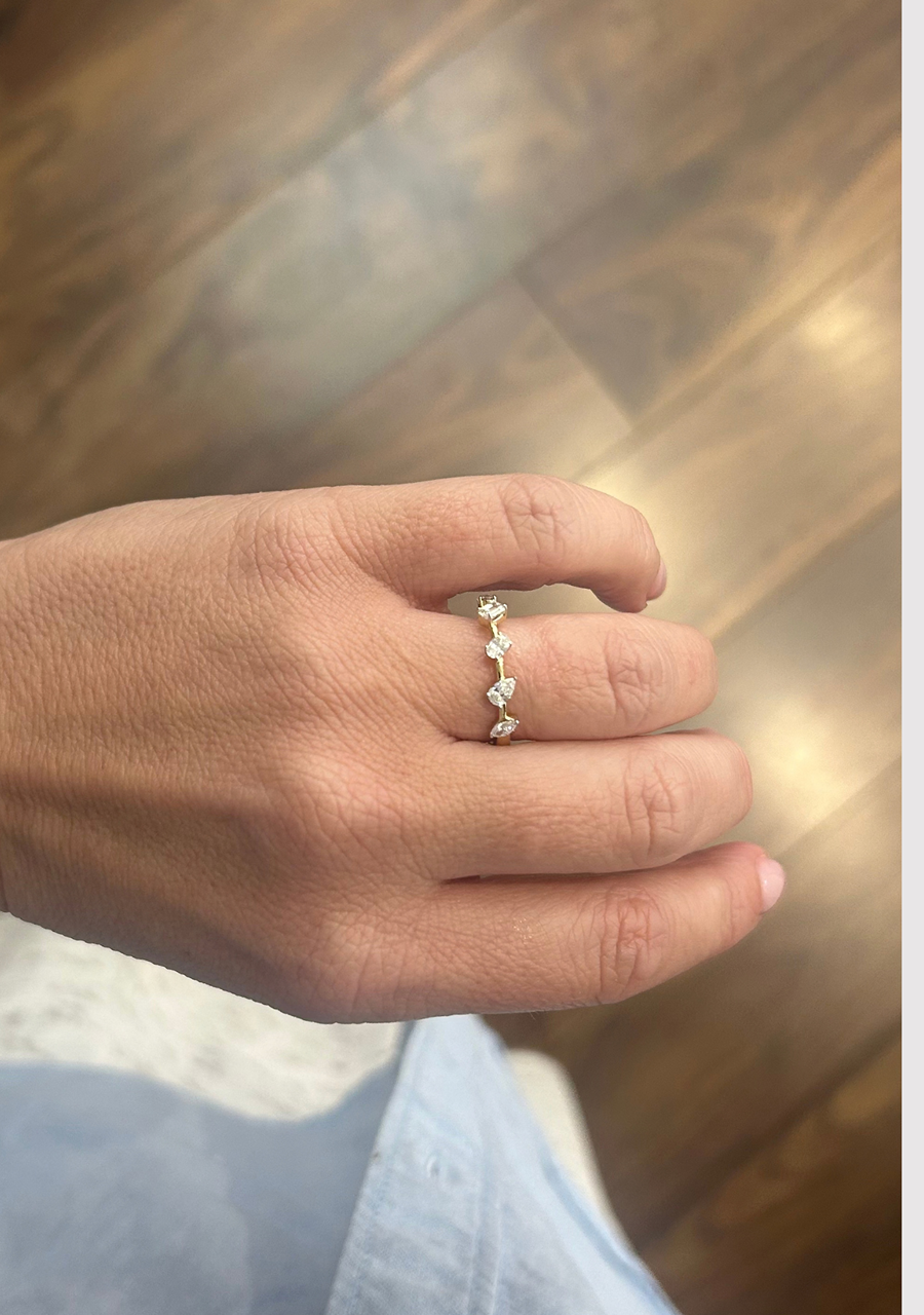 14ct Yellow Gold Assorted Diamond Ring