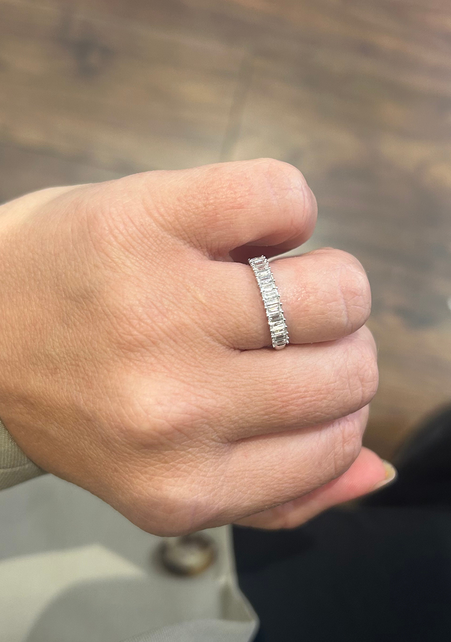 10ct White Gold Emerald Cut Laboratory Grown Diamond Ring