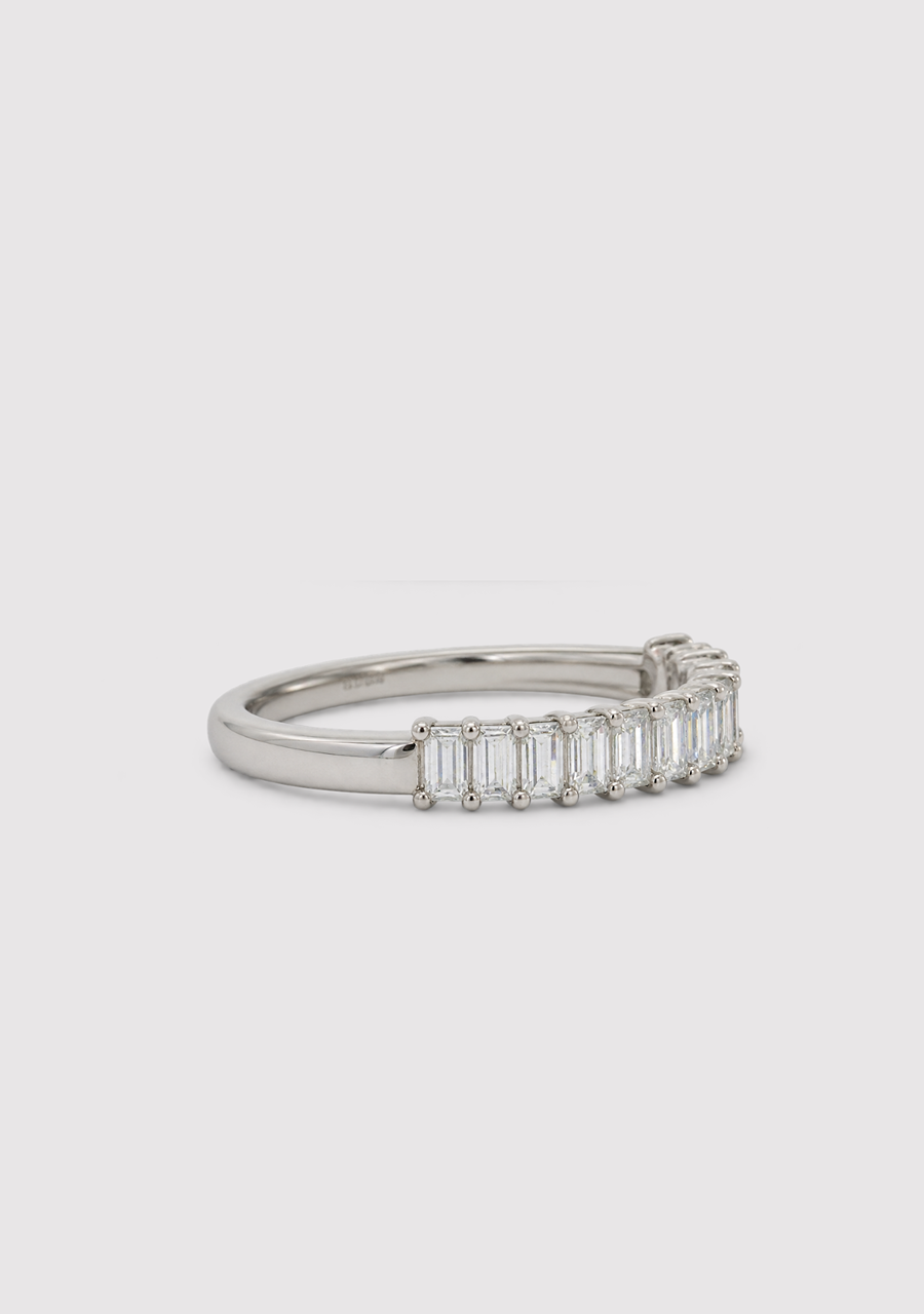 10ct White Gold Emerald Cut Laboratory Grown Diamond Ring