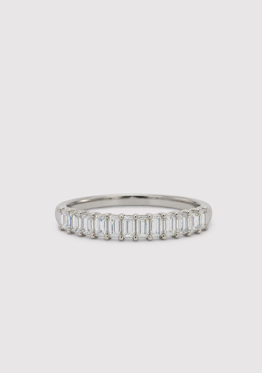 10ct White Gold Emerald Cut Laboratory Grown Diamond Ring