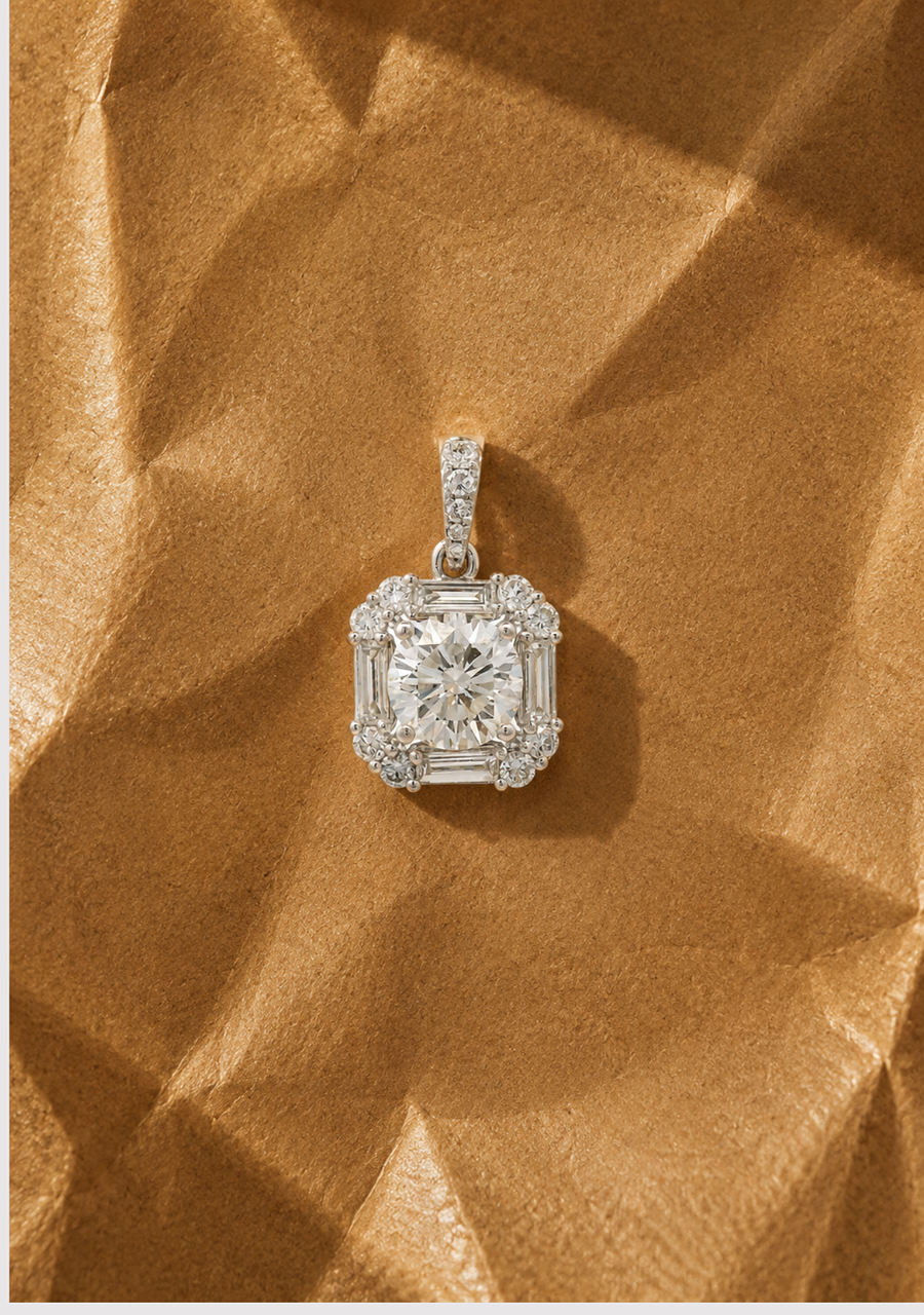 10ct White Gold Laboratory Grown Diamond Pendant