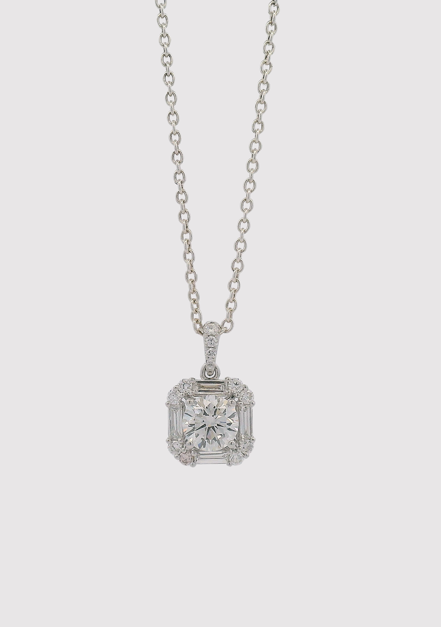10ct White Gold Laboratory Grown Diamond Pendant