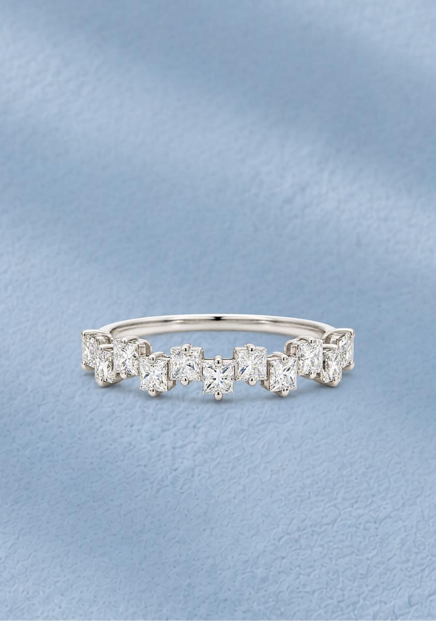 14ct White Gold Laboratory Grown Diamond Princess Cut Ring