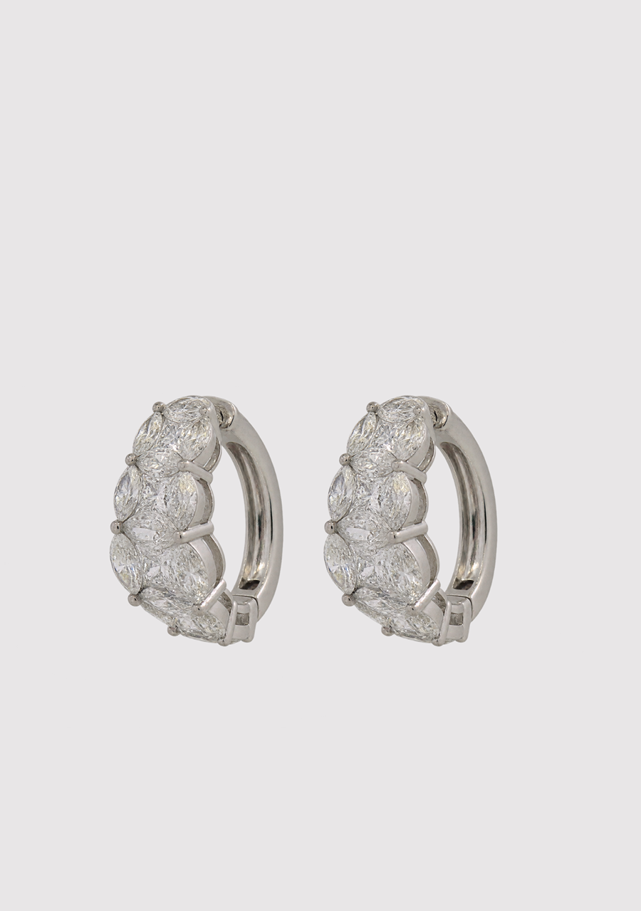 10ct White Gold Laboratory Grown Diamond Round Hoop Earrings