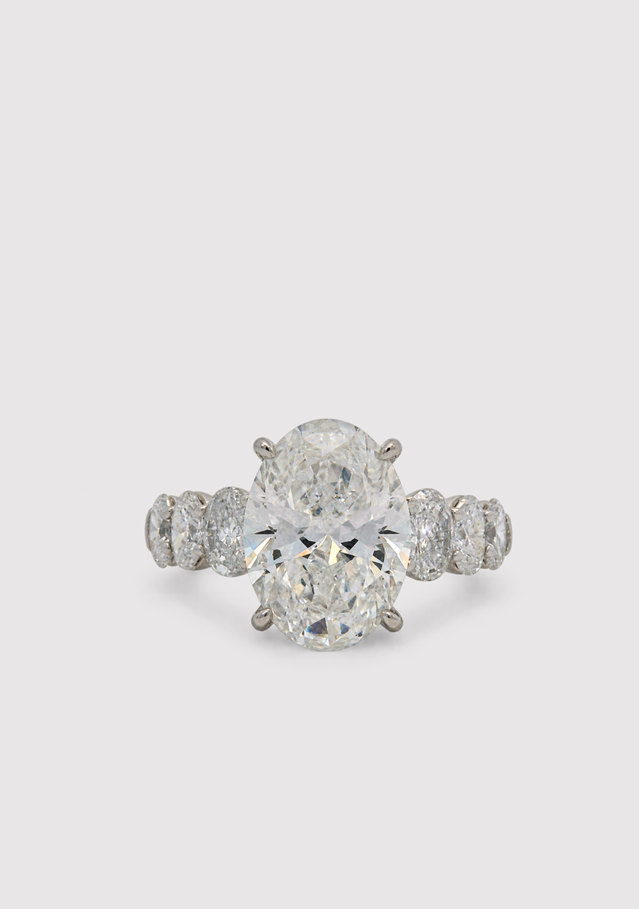 Platinum Laboratory Grown Oval Diamond Seven Stone Ring