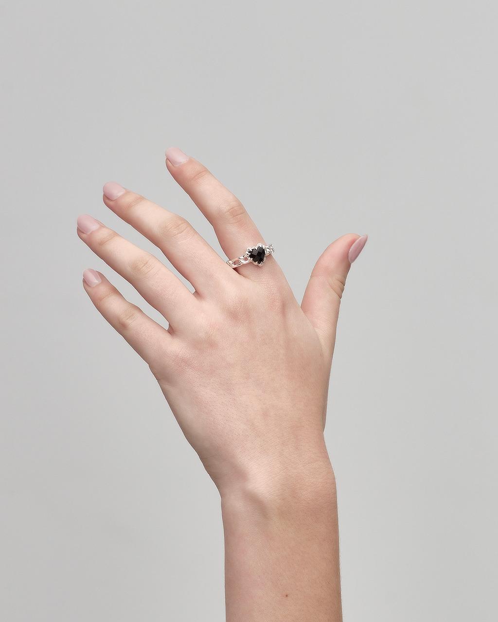 Stolen Girlfriends Club Sterling Silver Love Claw Curb Onyx Ring  - Size Q
