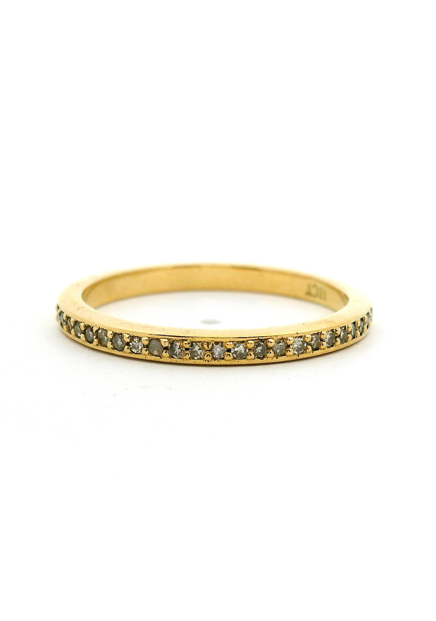 18ct Yellow Gold 0.24ct Round Brilliant Bead Set Diamond Band Ring