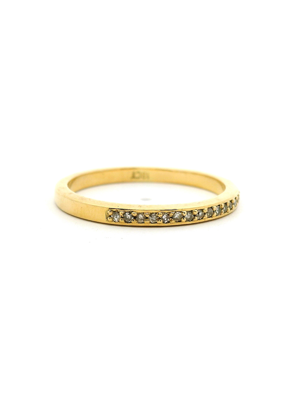 18ct Yellow Gold 0.24ct Round Brilliant Bead Set Diamond Band Ring