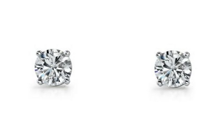 Ellani Sterling Silver 5mm Round White Cubic Zirconia Claw Stud Earrings