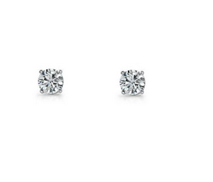 Ellani Silver 3mm CZ 4 claw studs