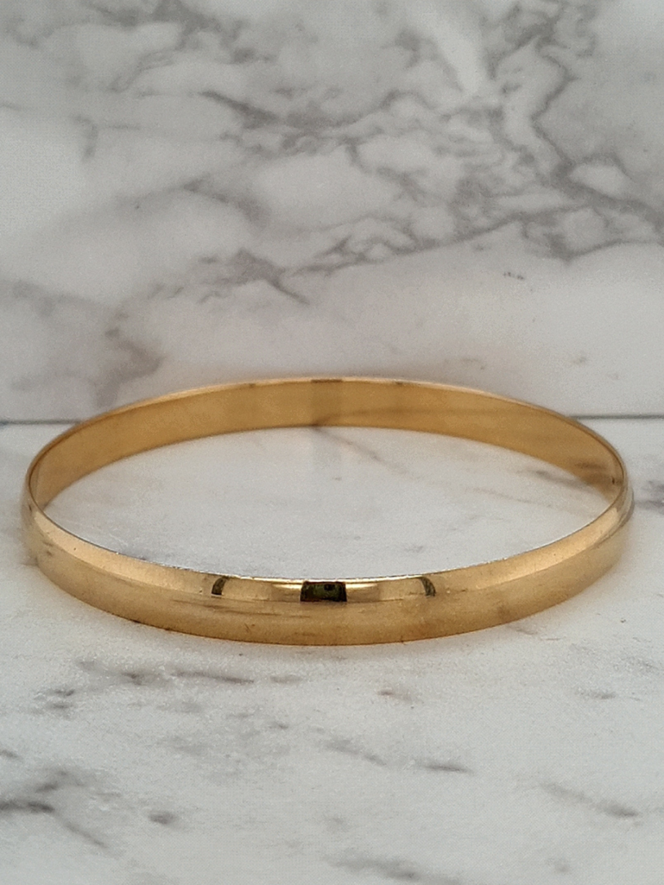 9ct Yellow Gold 7mm Plain Half Round Bangle