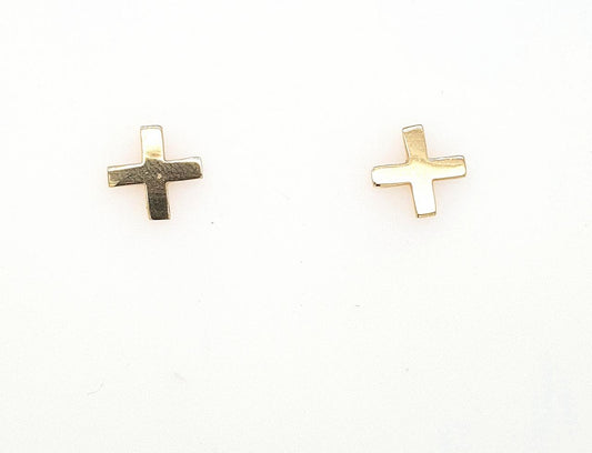 9ct Yellow Gold X Stud Earrings