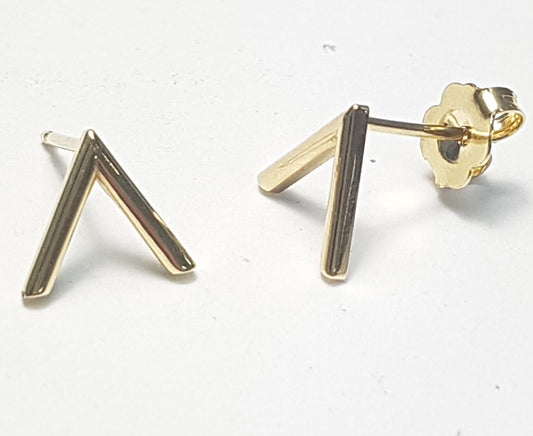 14ct Yellow Gold Geometric Shape Stud Earrings