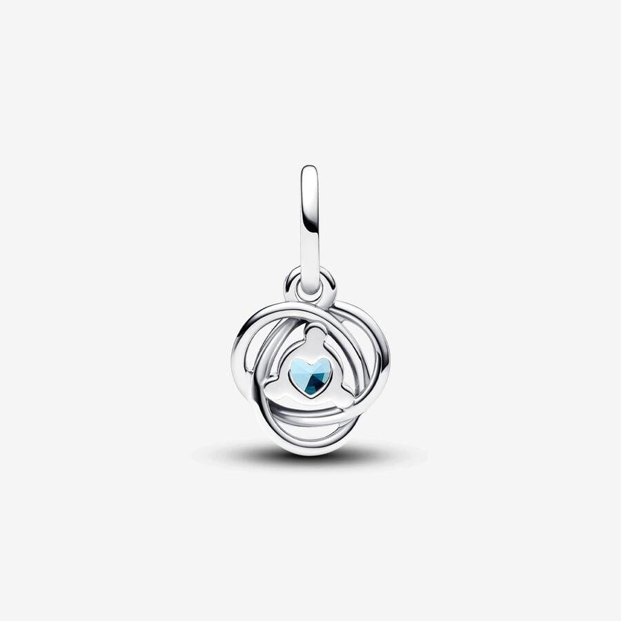 Pandora Sterling Silver March Crystal Birthstone Eternity Circle Dangle Charm