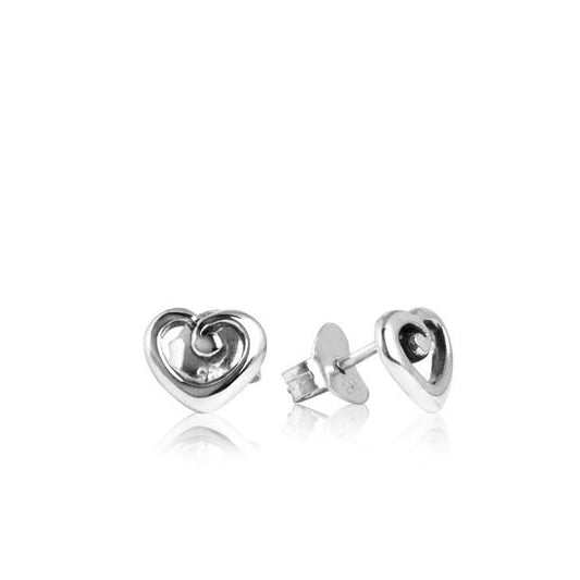 Evolve Sterling Silver Heart of NZ (Love, Endearment) Stud Earrings