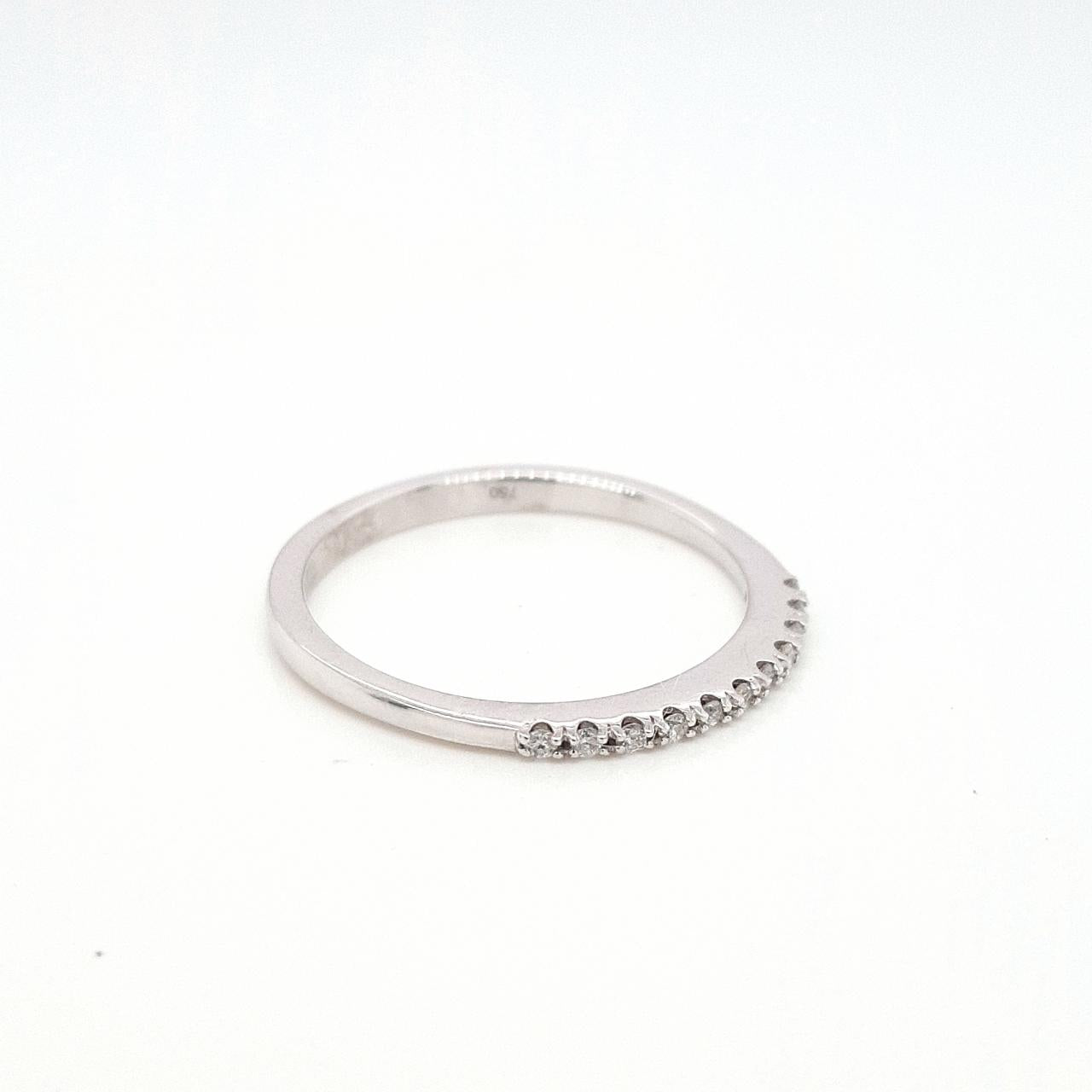 18ct White Gold 0.088ct Round Brilliant Diamond Band Ring