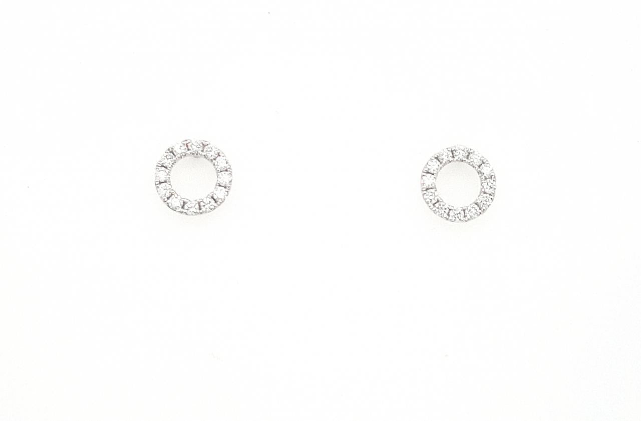 18ct White Gold 0.24ct Round Brilliant Diamond Circle Stud Earrings