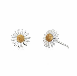 Daisy London Sterling Silver & 18ct Yellow Gold Plated 8mm Michaelmas Daisy Stud Earrings