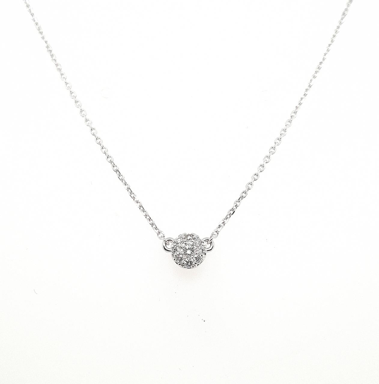 Diamond 0.15ct Cluster Pendant Necklace 0.15ct on 18ct White Gold chain