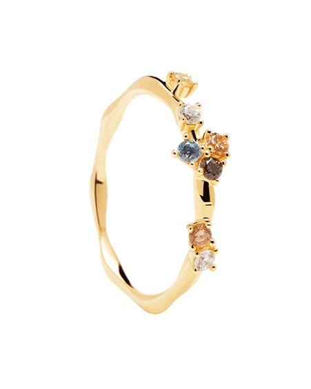 PD Paola 18ct Gold Plated Five Ring Size 12/L-M