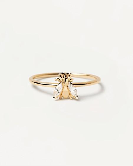 PD Paola 18ct Gold Plated Zaza Buzz Ring Size 12/L-M