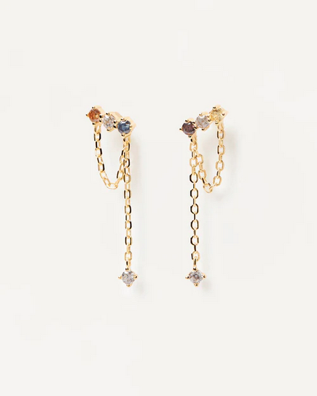 PD Paola 18ct Gold Plated Five Mana Earrings