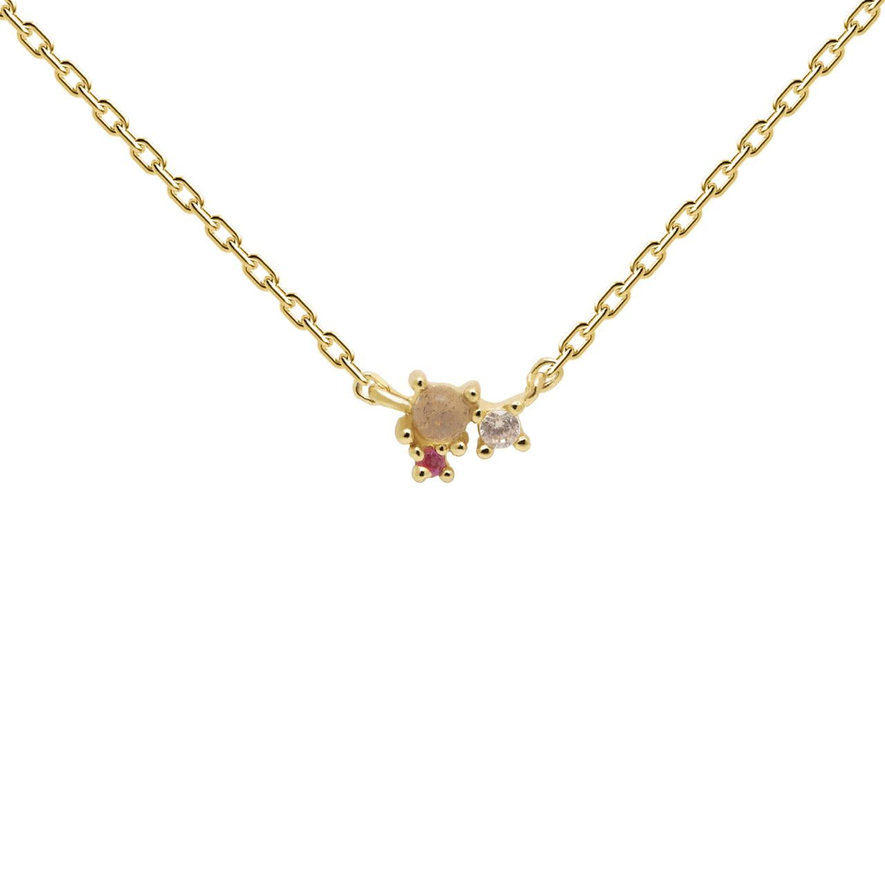 PD Paola 18ct Gold Plated Atelier Rose Blush Necklace 55cm