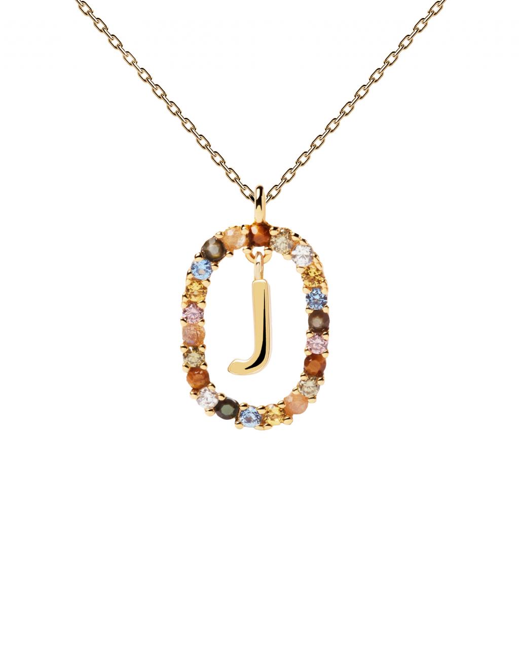 PD Paola 18ct Gold Plated Letter J Necklace 50cm