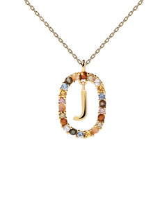 PD Paola 18ct Gold Plated Letter J Necklace 50cm