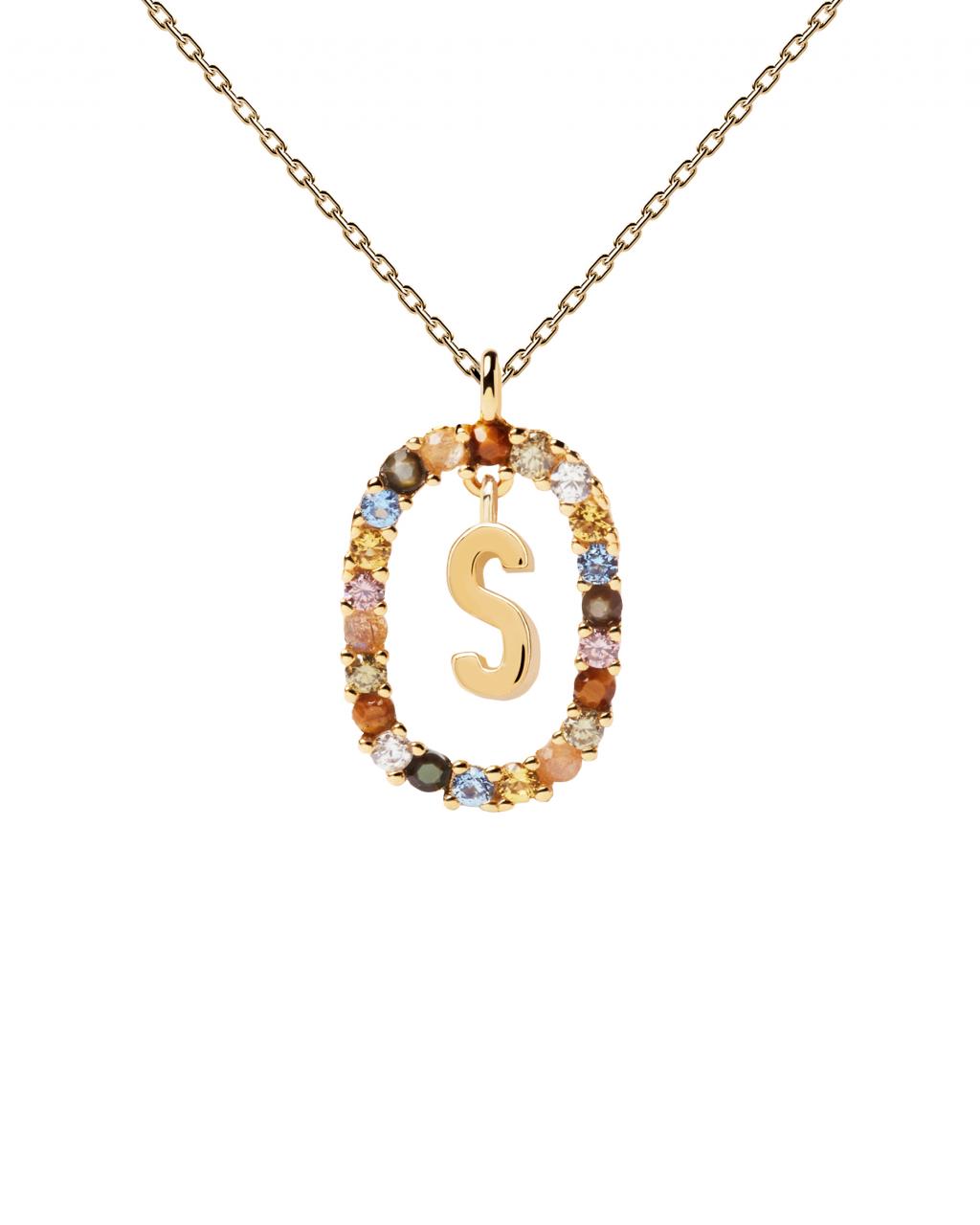 PD Paola 18ct Gold Plated Letter S Necklace 50cm