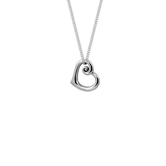 Evolve Sterling Silver Heart of NZ (Love, Endearment) Pendant Necklace